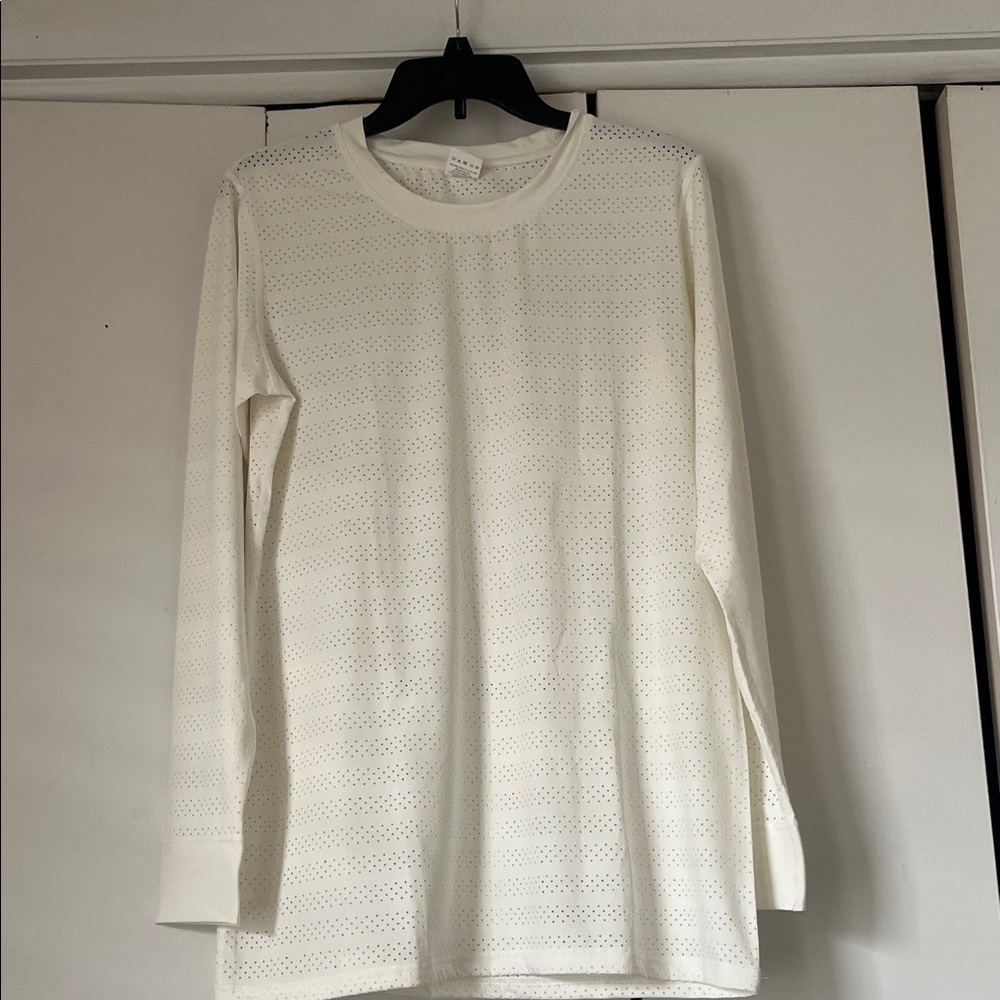 Zyia - Active USA White Long Sleeve Perforated Crew Tee